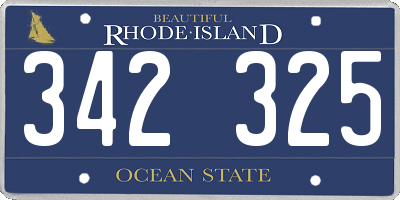 RI license plate 342325