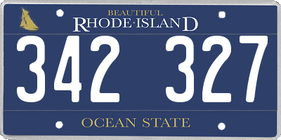 RI license plate 342327