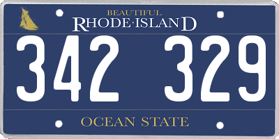 RI license plate 342329