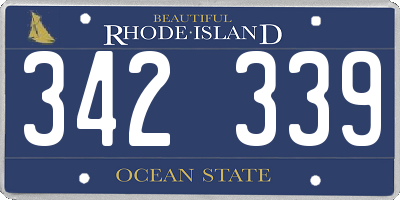 RI license plate 342339