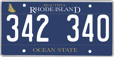 RI license plate 342340