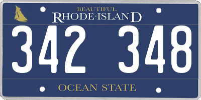 RI license plate 342348