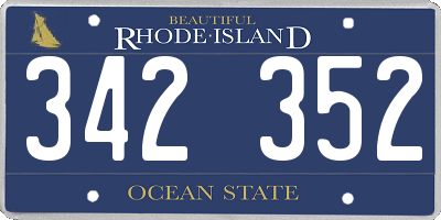 RI license plate 342352