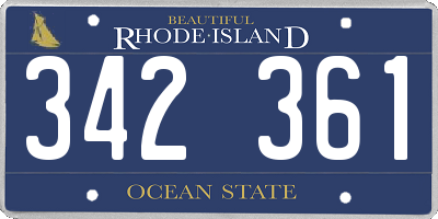 RI license plate 342361