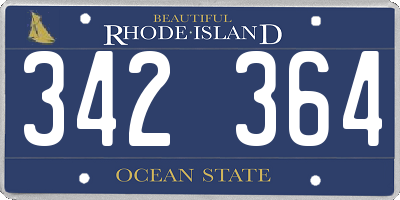 RI license plate 342364