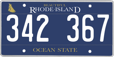 RI license plate 342367