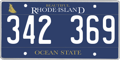 RI license plate 342369