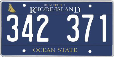 RI license plate 342371