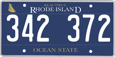 RI license plate 342372