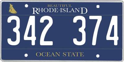 RI license plate 342374