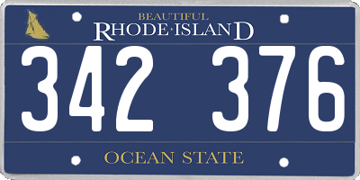 RI license plate 342376