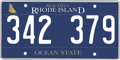 RI license plate 342379