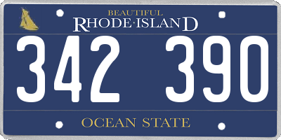 RI license plate 342390