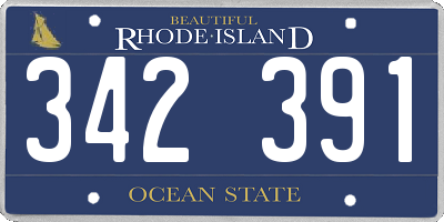 RI license plate 342391