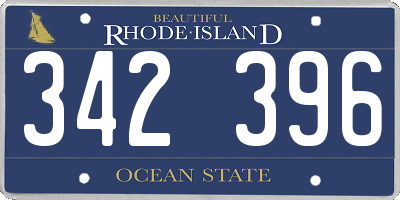 RI license plate 342396