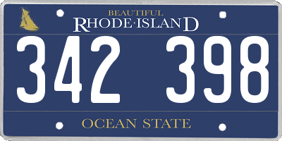 RI license plate 342398
