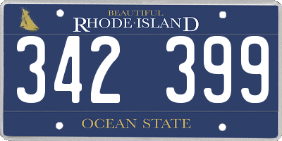 RI license plate 342399