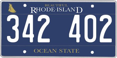 RI license plate 342402
