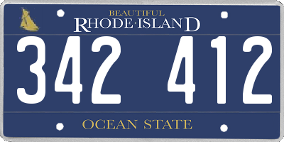 RI license plate 342412