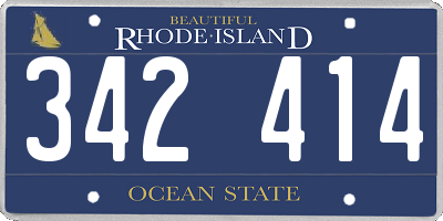 RI license plate 342414