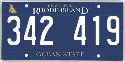RI license plate 342419