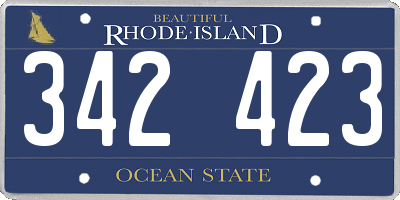 RI license plate 342423