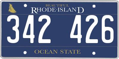 RI license plate 342426