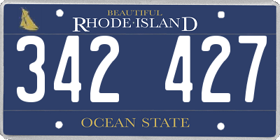 RI license plate 342427