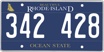 RI license plate 342428