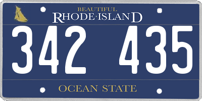 RI license plate 342435