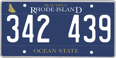 RI license plate 342439