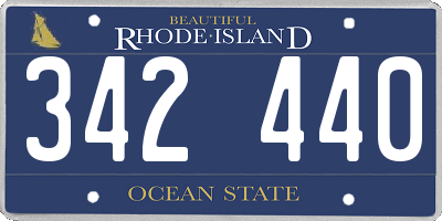 RI license plate 342440