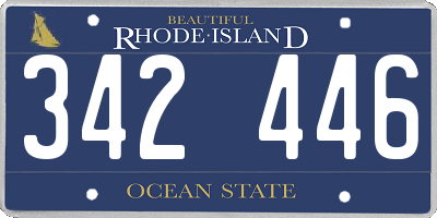RI license plate 342446