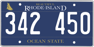 RI license plate 342450