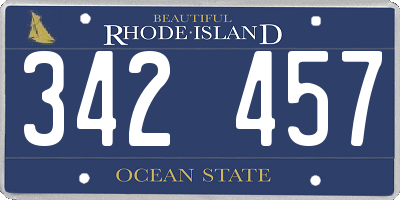 RI license plate 342457