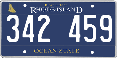 RI license plate 342459