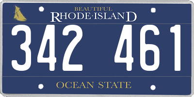 RI license plate 342461