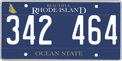 RI license plate 342464