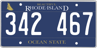 RI license plate 342467