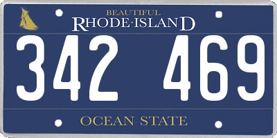 RI license plate 342469