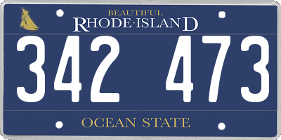 RI license plate 342473
