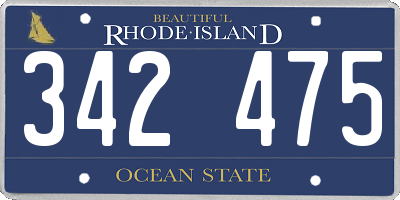 RI license plate 342475