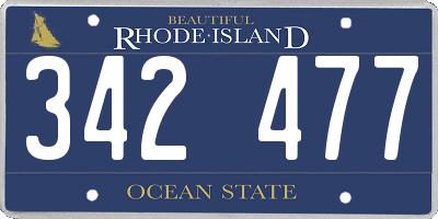 RI license plate 342477