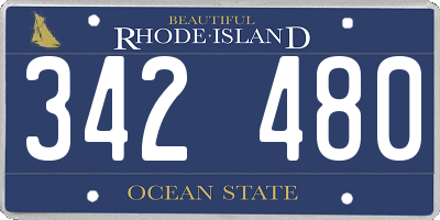 RI license plate 342480