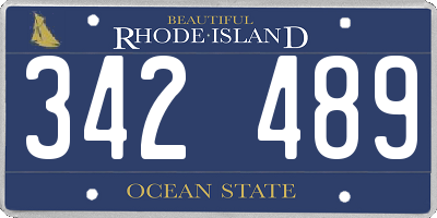 RI license plate 342489