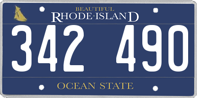 RI license plate 342490