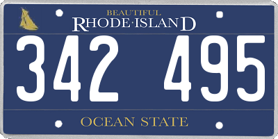 RI license plate 342495