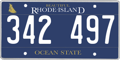 RI license plate 342497