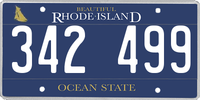 RI license plate 342499