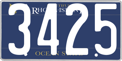 RI license plate 3425